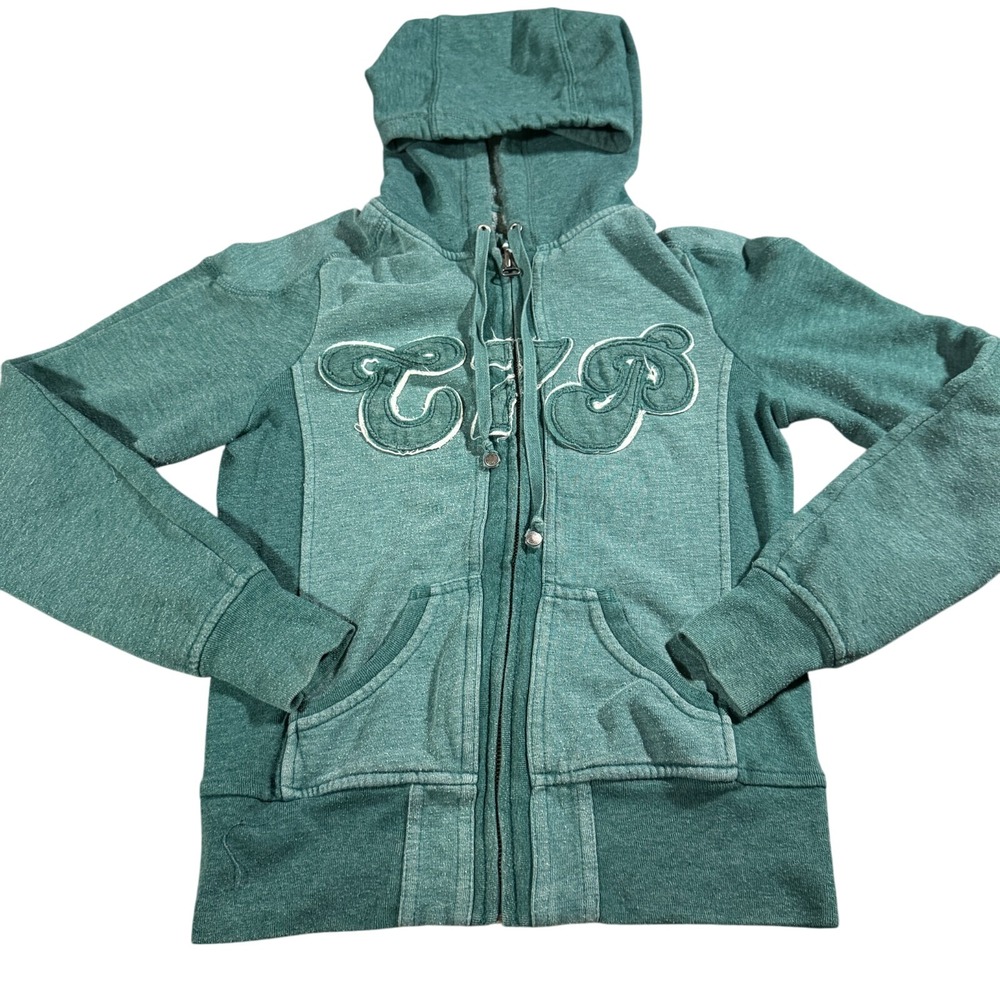 Chip and Peppe Long Sleeve Hoodie Green Women's 5 Womens Full Zip Vintage Pocket